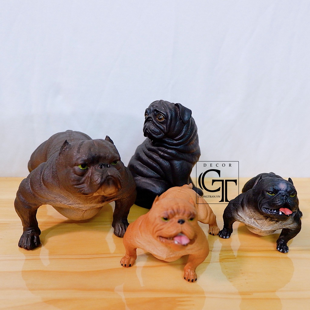 Mô hình các loài chó | Corgi - Bulldog Anh - Rottweiler - Shiba- Golden - Bully- Golden