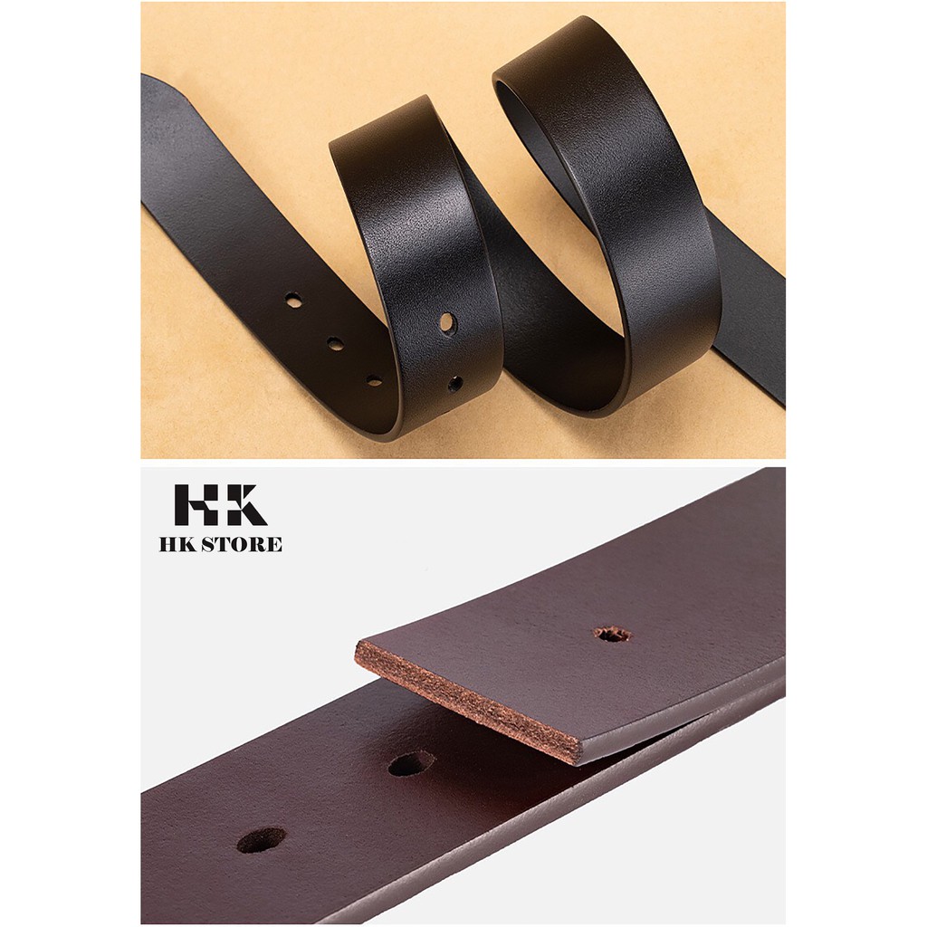 Dây lưng nam da miếng 💝 HK STORE 💝 bảo hành 5 năm đối với hàng chính hãng da bò nguyên miếng siêu đẹp siêu bền này.