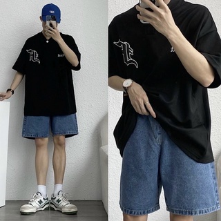 Quần short bò nam, quần short jean nam ống rộng dáng hàn quốc kèm ảnh thật