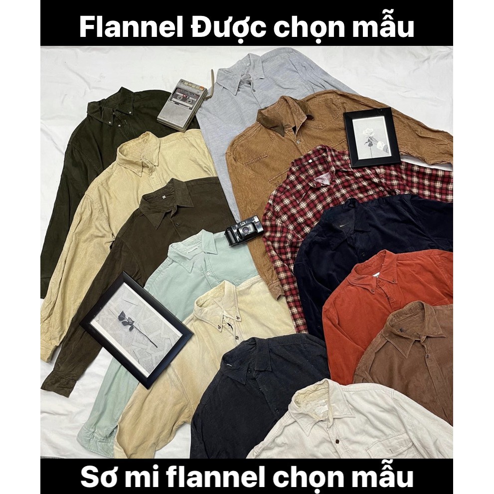 Áo sơ mi caro flannel 2hand (Secondhand) cổ điển , vintage, bụi bặm - Mẫu 1 - thunmysaigon