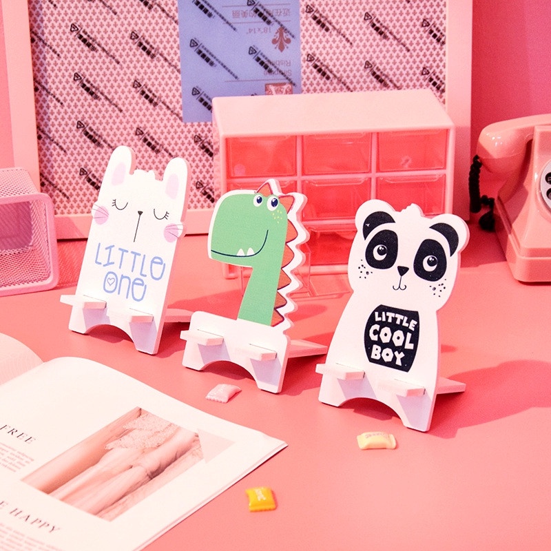 Giá Đỡ Điện Thoại - Ipad Hình Thú Mẫu Chú Cho Hồng - Gấu Panda - Siêu Xinh