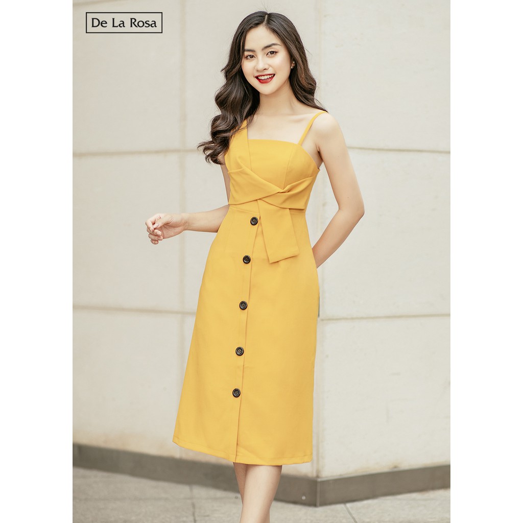 Đầm váy 2 dây dáng suông nơ lớn thiết kế dự tiệc sang trọng - De La Rosa | BigBuy360 - bigbuy360.vn