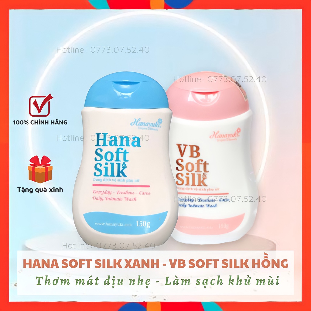 MẪU MỚI - AUTH 100% - Dung Dịch Vệ Sinh HANA VB SOFT SILK Chính Hãng HANAYUKI, Dung Dịch Vệ Sinh Hanayuki Màu Hồng