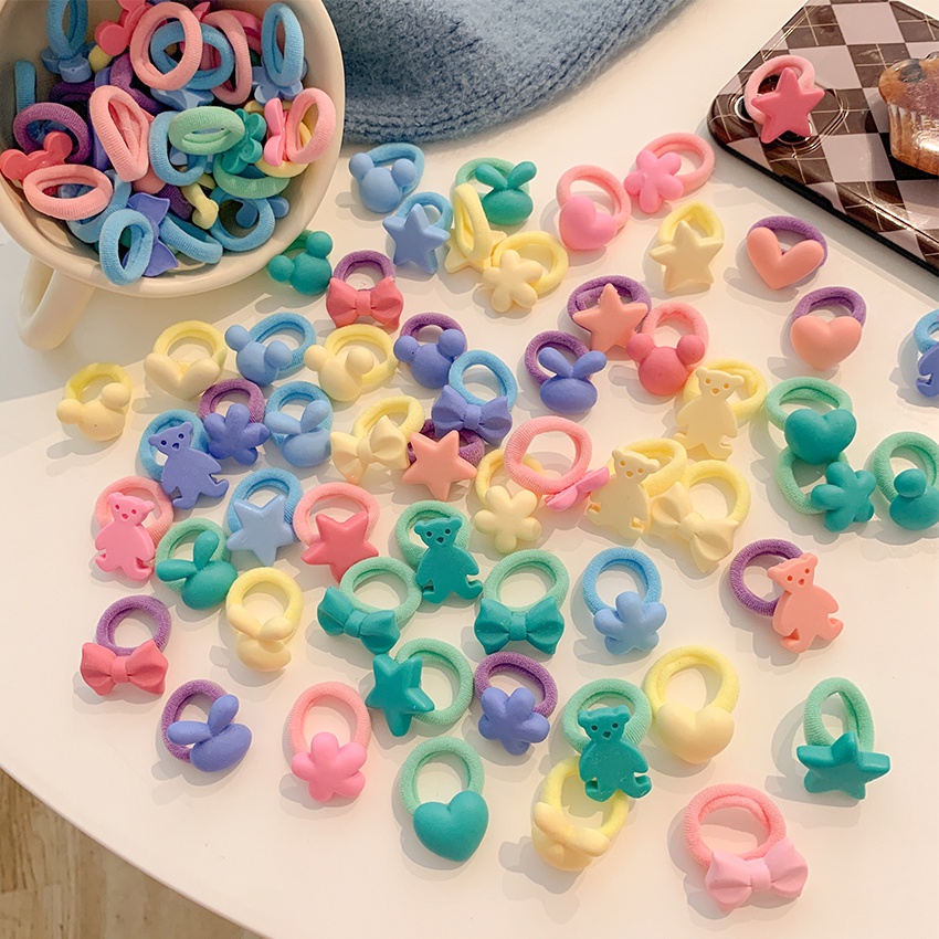 Dây Cột Tóc Cao Su Không Đau Phong Cách Hàn Quốc Dễ Thương Cho Bé Gái