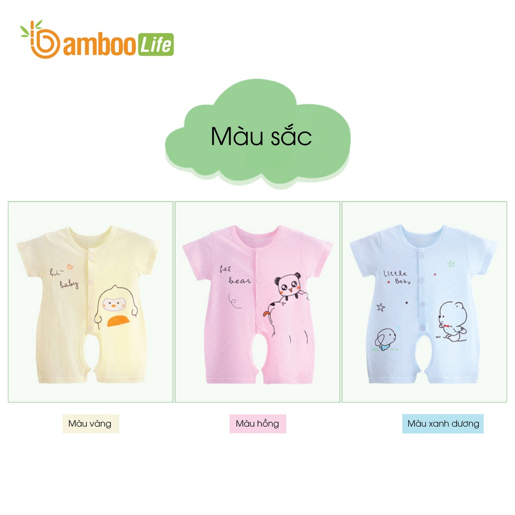 Bộ áo liền quần trẻ em sợi tre Bamboo Life BL109 bodysuit mềm mịn, kháng khuẩn, thấm hút an toàn cho da bé