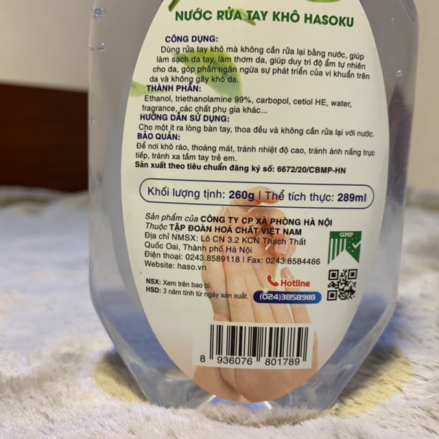 Nước rửa tay khô Hasoku Chính Hãng 500ml | BigBuy360 - bigbuy360.vn