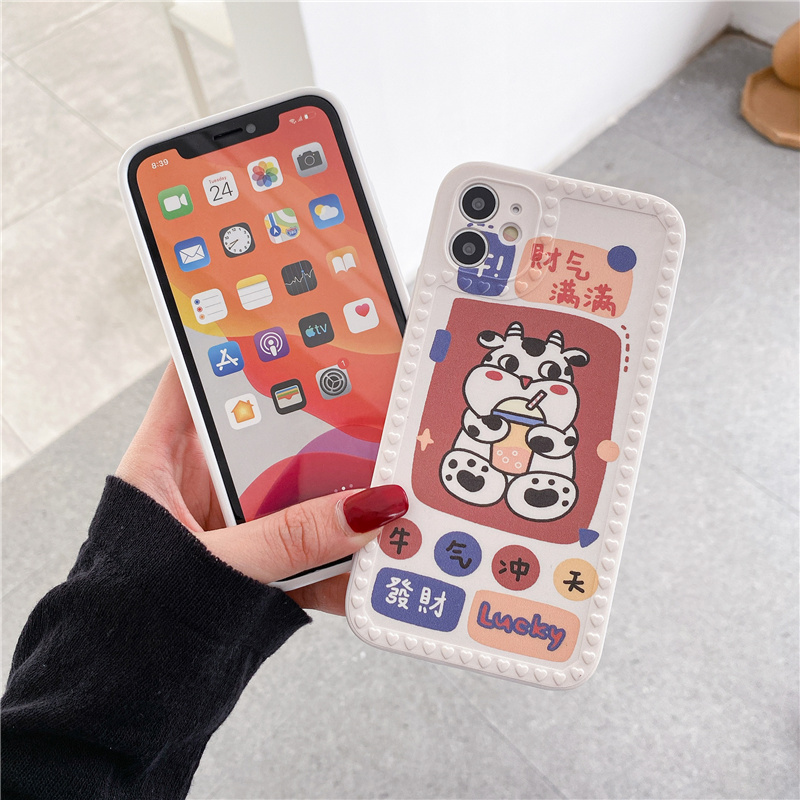 Tình Yêu Hạnh Phúc Sữa Bò Và Trà Sữa Cho iPhone 12 Iphone 12 Min Iphone12Pro Iphone12ProMax Iphone11 iphone7Plus iphone8Plus iphone7 ốp lưng iphone8