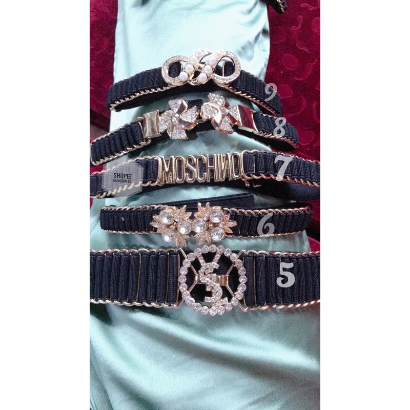 Đai váy - Belt đính đá lưng chun phối váy đầm