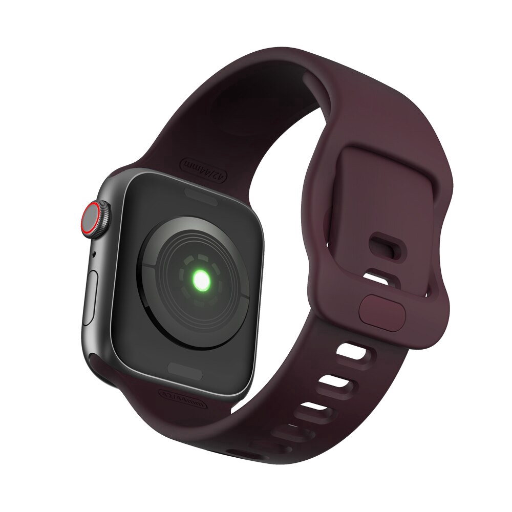 Dây Silicone Khóa Kim Loại Cho Đồng Hồ Apple Watch Series 8 ultra 7 6 5 4 3 2 38mm 42mm Iwatch 44mm 40mm 41mm45mm49mm
