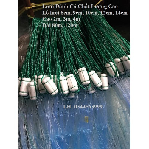 Lưới Đánh Cá sông, hồ cao 2m, 3m, 4m Dài 80m