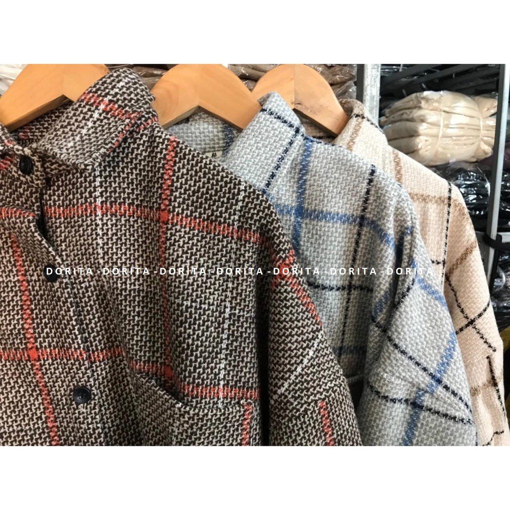 [Ảnh thật/Video] Áo sơ mi nhung tăm khoác ullzang, Áo sơ mi nhung tăm Hàn Quốc- Dorita Boutique | BigBuy360 - bigbuy360.vn