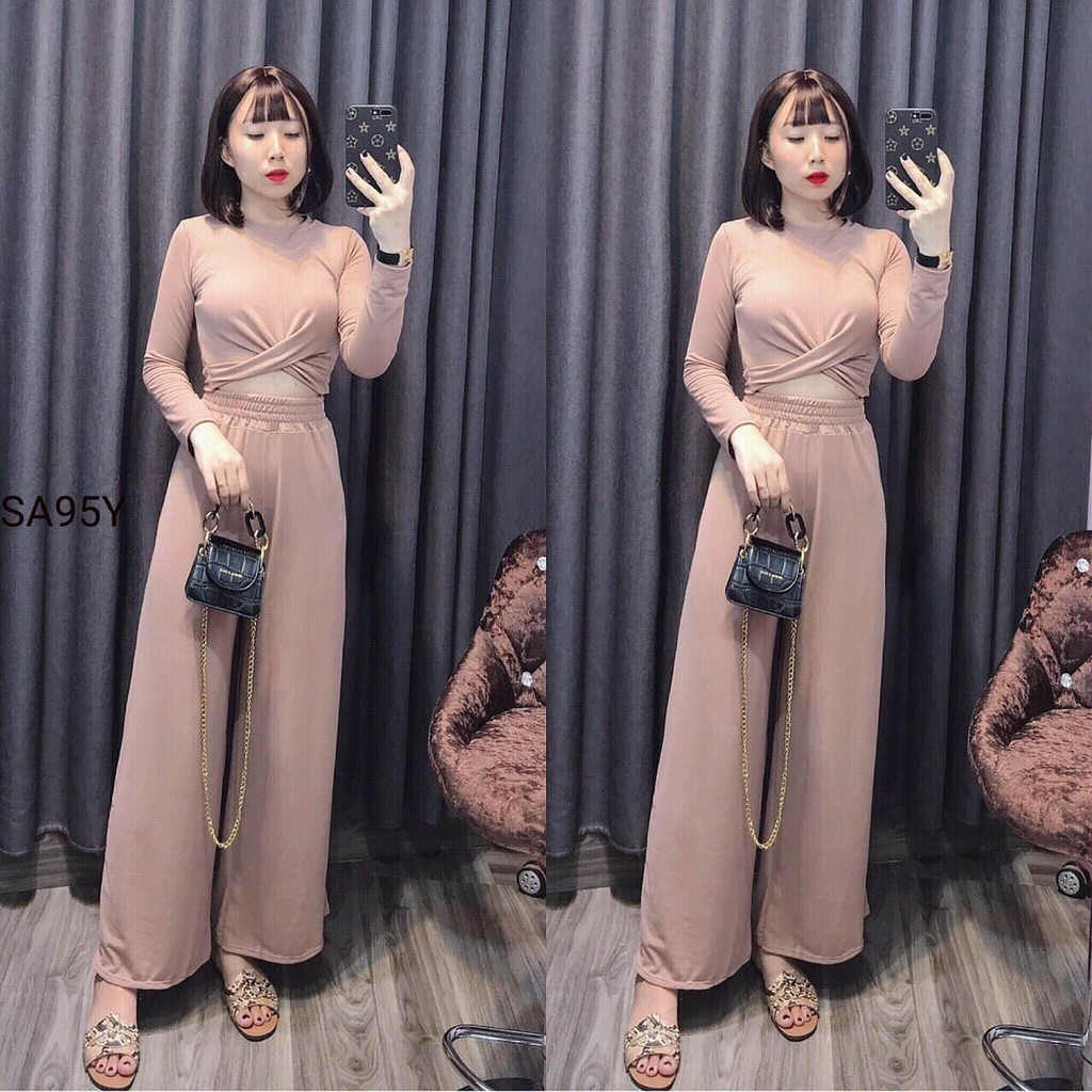 SÉT BỘ ĐAN CHÉO QUẦN ỐNG RỘNG