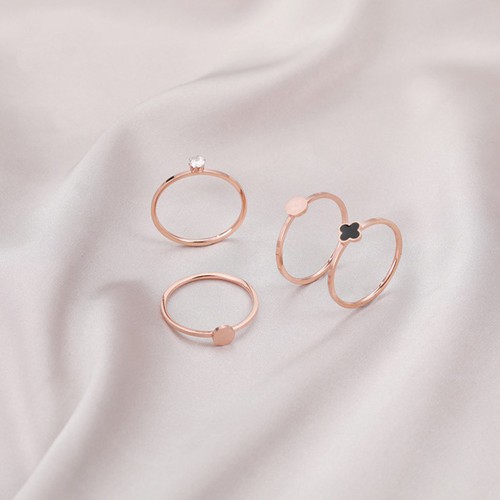 Bộ 4 Chiếc Nhẫn Titan Ko Đen TT 3336