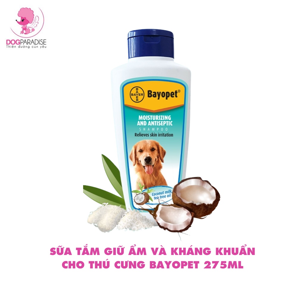 Sữa tắm giữ ẩm và kháng khu.ẩn cho thú cưng Bayopet 275ml - Dog Paradise