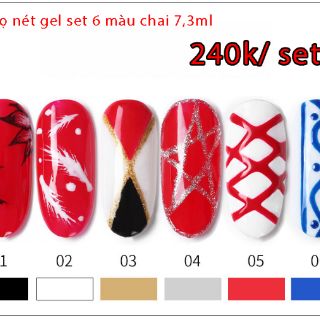 CỌ NÉT GEL 6 MÀU( CÓ BÁN LẺ) lọ 7.3ml