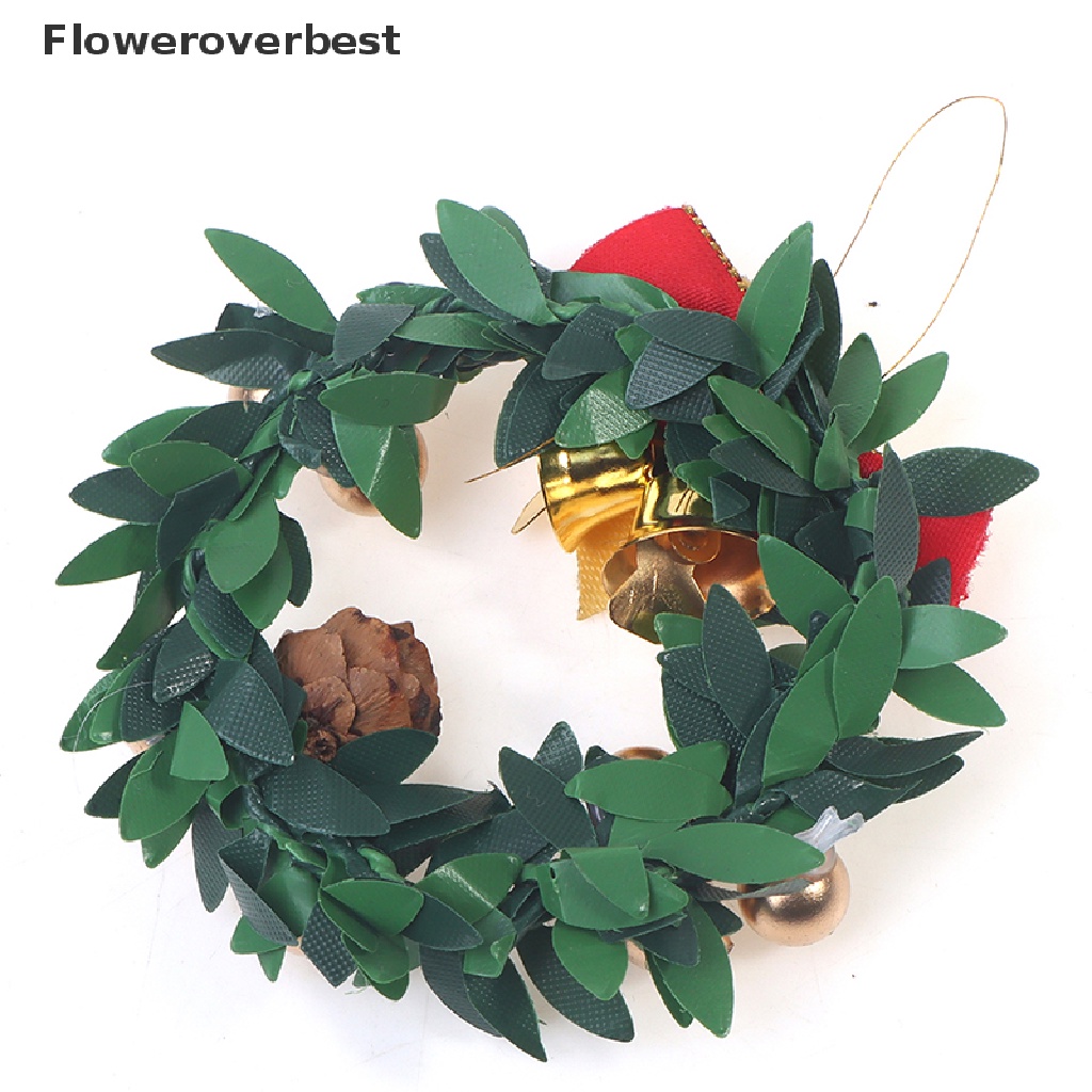 Vòng hoa giáng sinh 6cm tỉ lệ 1: 12 dùng để trang trí nhà búp bê