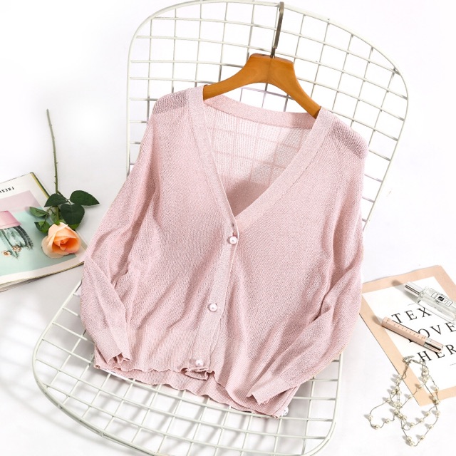 Áo cadigan len nhũ mỏng khuy ngọc, ảnh thật cuối | BigBuy360 - bigbuy360.vn