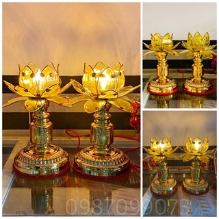 ĐÈN THỜ HOA SEN VÀNG(MỘT CẶP)