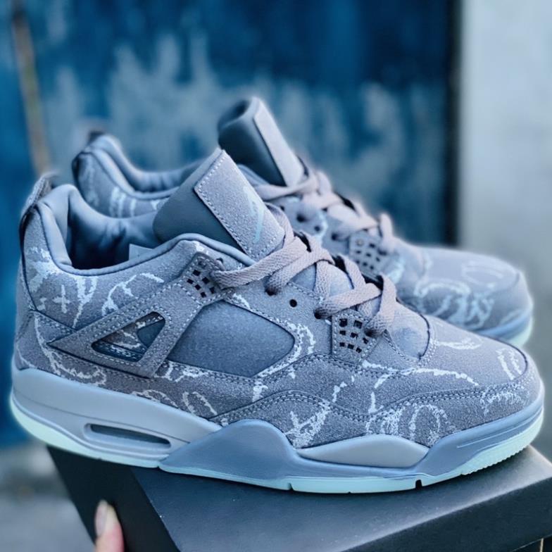 GIÀY THỂ THAO JD 4 XÁM KAWS ĐẾ DẠ QUANG FULL BOX