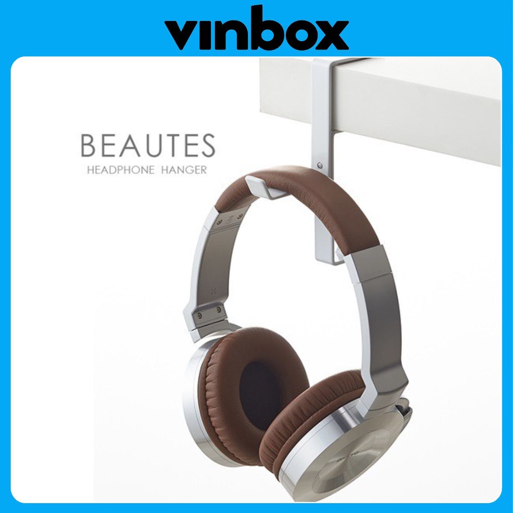 Giá treo tai nghe, Kệ để head phone cạnh bàn tiết kiệm không gian treo móc được cả hai chiều tiện lợi.