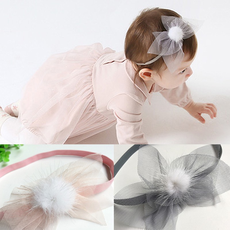 Băng đô cotton mềm mại trang trí nơ vải ruy băng xinh xắn cho bé