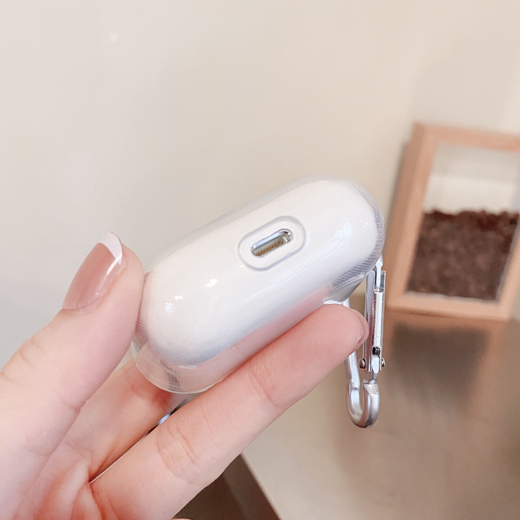 Vỏ bọc hộp sạc tai nghe trong suốt mới 2021 cho compatible AirPods 1/2/3/Pro