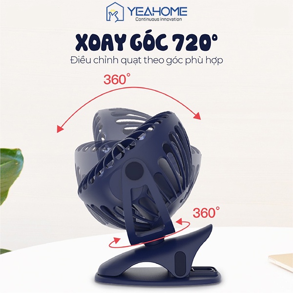 Quạt sạc mini kẹp xe đẩy YOOBAO Y-F04 6400 mAh Xoay 720 độ - Máy phun sương tạo độ ẩm YOOBAO M106 dung tích 300ml