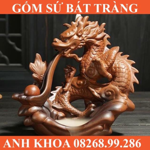 Thác Khói Thiên Long Giáng Thế - Rồng Phun Châu Nhả Ngọc - Gốm sứ Bát Tràng Anh Khoa