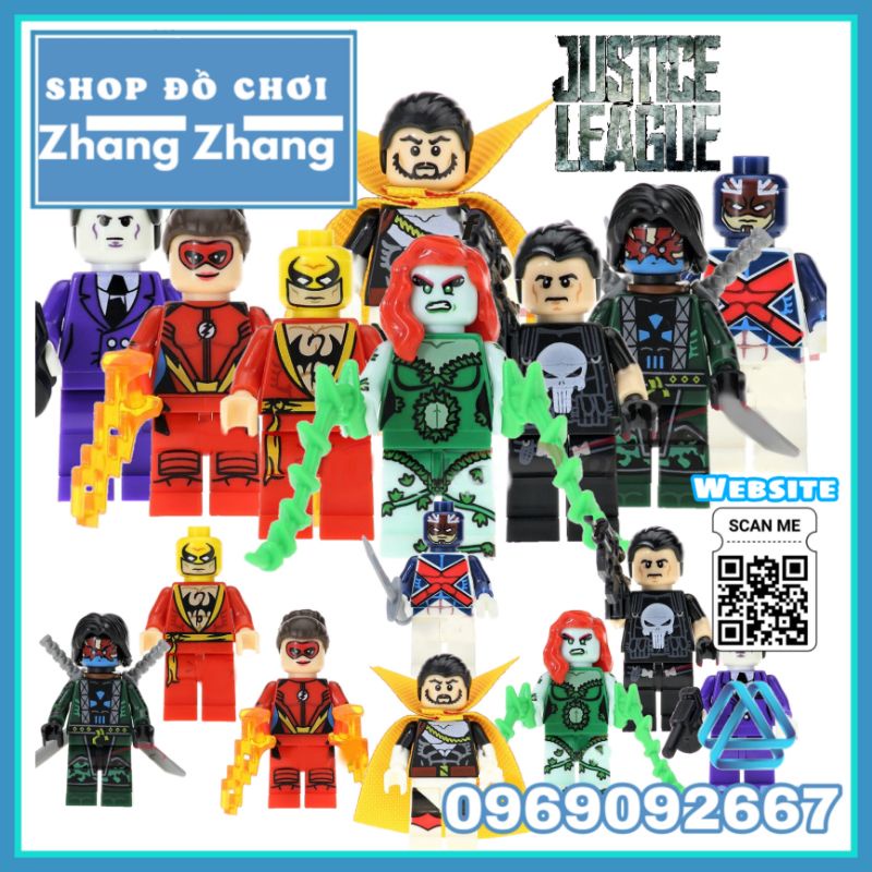 Đồ chơi Xếp hình Iron Fist Punisher Jesse Quick Poison Ivy Nefaria Ghost Maker Captain Britain Minifigures POGO PG8060