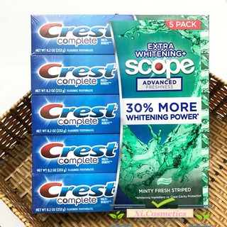 [ mẫu 232g ] Kem đánh răng Crest complete Extra Whitening Scope Advanced Freshness 153g / 232g Của Mỹ