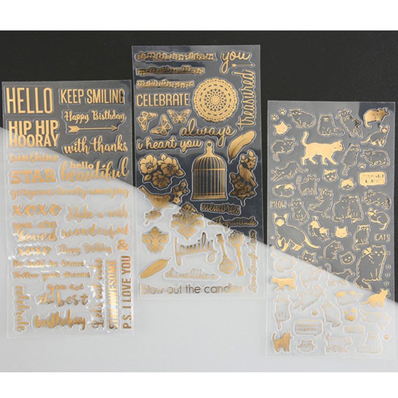 Bộ 4 Hình Dán Chuyên Dụng Làm Đồ Trang Trí Thủ Công Họa Tiết Mèo Và Chữ Cái