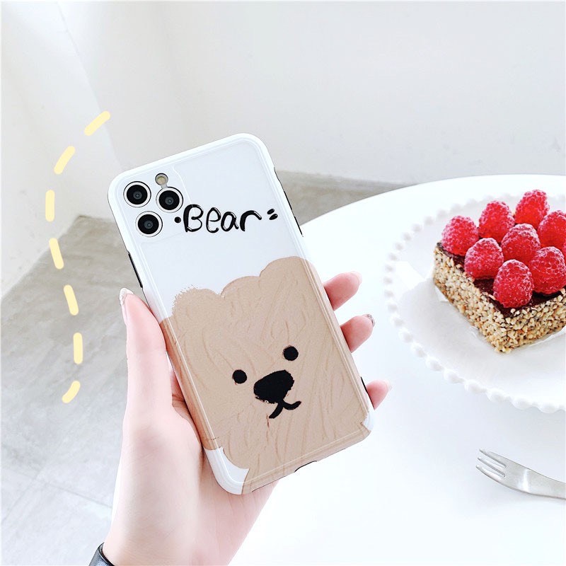 Ốp lưng iphone Gấu Socola IMD dày dặn viền nổi 5/5s/6/6plus/6s/6splus/7/7plus/8/8plus/x/xr/xs/11/12/pro/max/plus/promax | BigBuy360 - bigbuy360.vn
