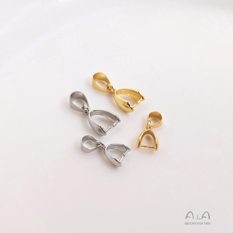 Khóa Kẹp Nửa Lỗ Bằng Bạch Kim Màu Vàng 18K Dùng Làm Mặt Dây Chuyền DIY