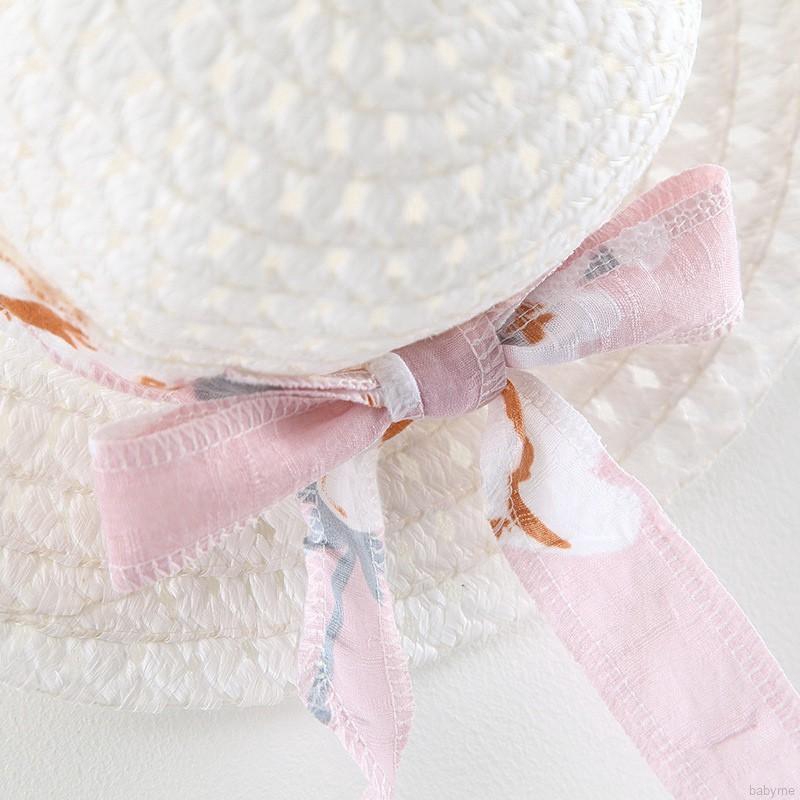 ♕ babyme ღ Baby Girls Floral Dress Suspenders Sweet Bow Dresses + Hat Set