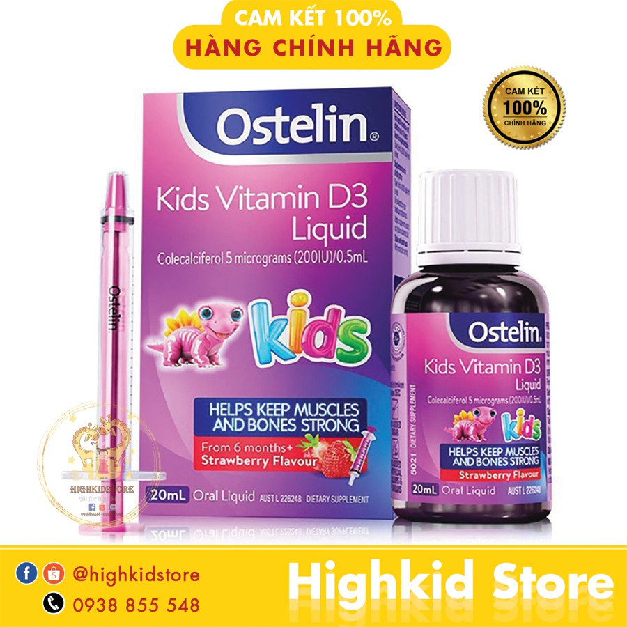 Vitamin D Ostelin Úc cho trẻ từ 6 tháng trở lên - 20ml