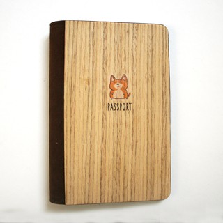 Ví đựng Passport gỗ con Chó - PC022