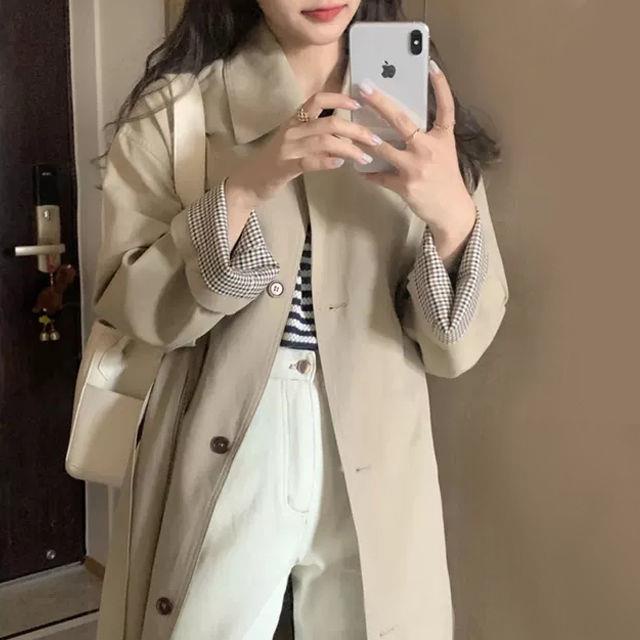 Áo Khoác Kaki Tay Dài Phong Cách Hàn Quốc Thời Trang Xuân Thu Hàng Mới 2021 Dành Cho Bạn Nữ