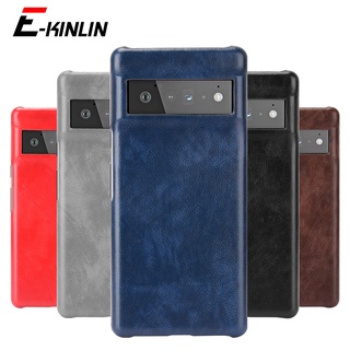 Ốp điện thoại pc cứng phối da pu sang trọng chống sốc cho google pixel 6 pro 6a