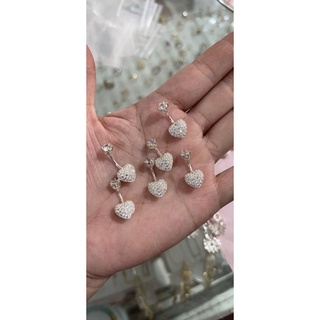 khuyên rốn bạc tim phun đá( đặt que theo yêu cầu)