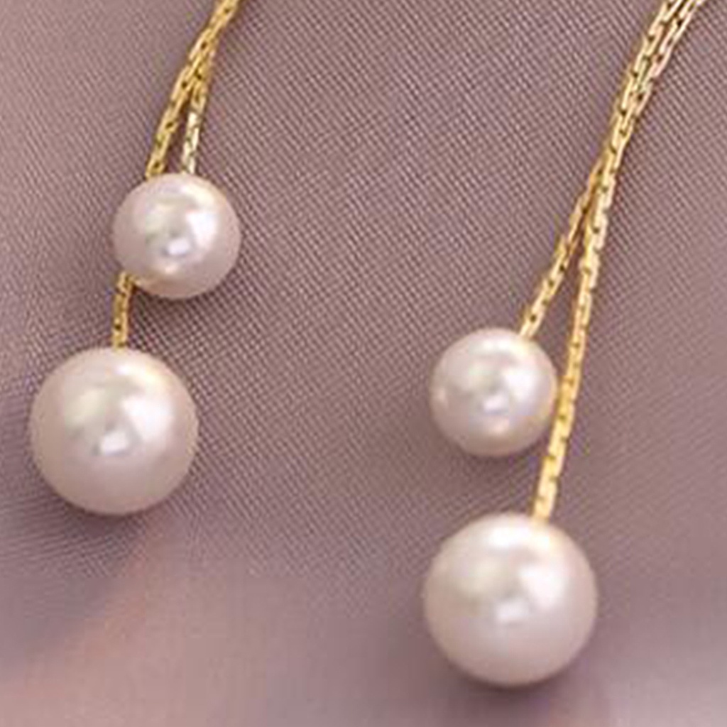 1 Đôi Bông Tai Hình Bướm Dài Đính Ngọc Trai Giả Lấp Lánh