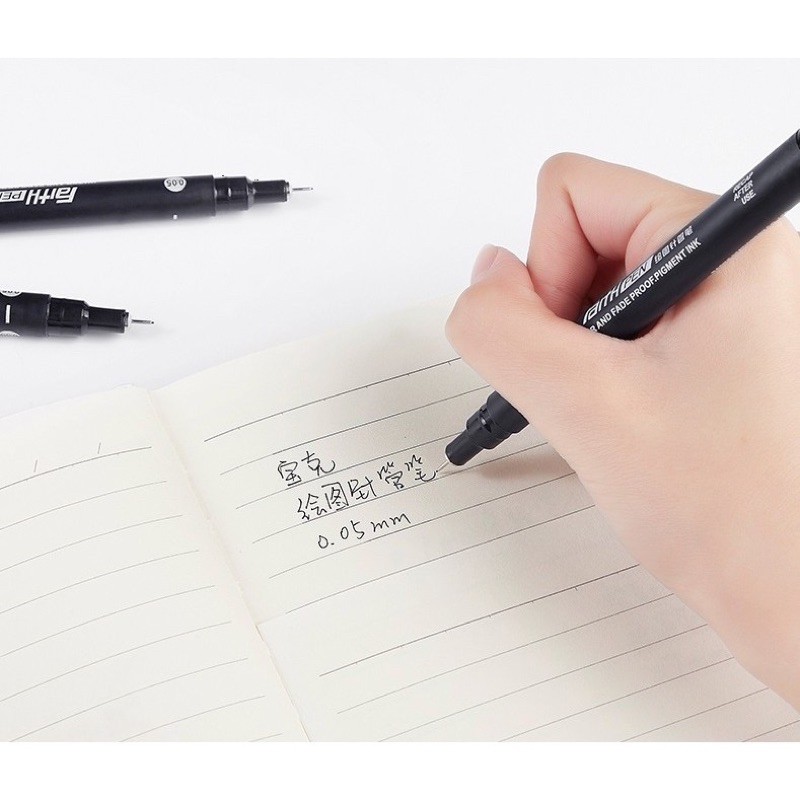bút line đen kháng nước đi nét Baoke đa dạng cỡ ngòi - bút kỹ thuật hội hoạ bản dupe giá rẻ của sakura pigma