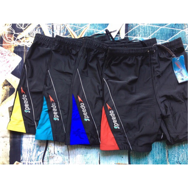 Quần bơi Nam Speedo lửng sọc chéo xanh ngọc- màu ngẫu nhiên