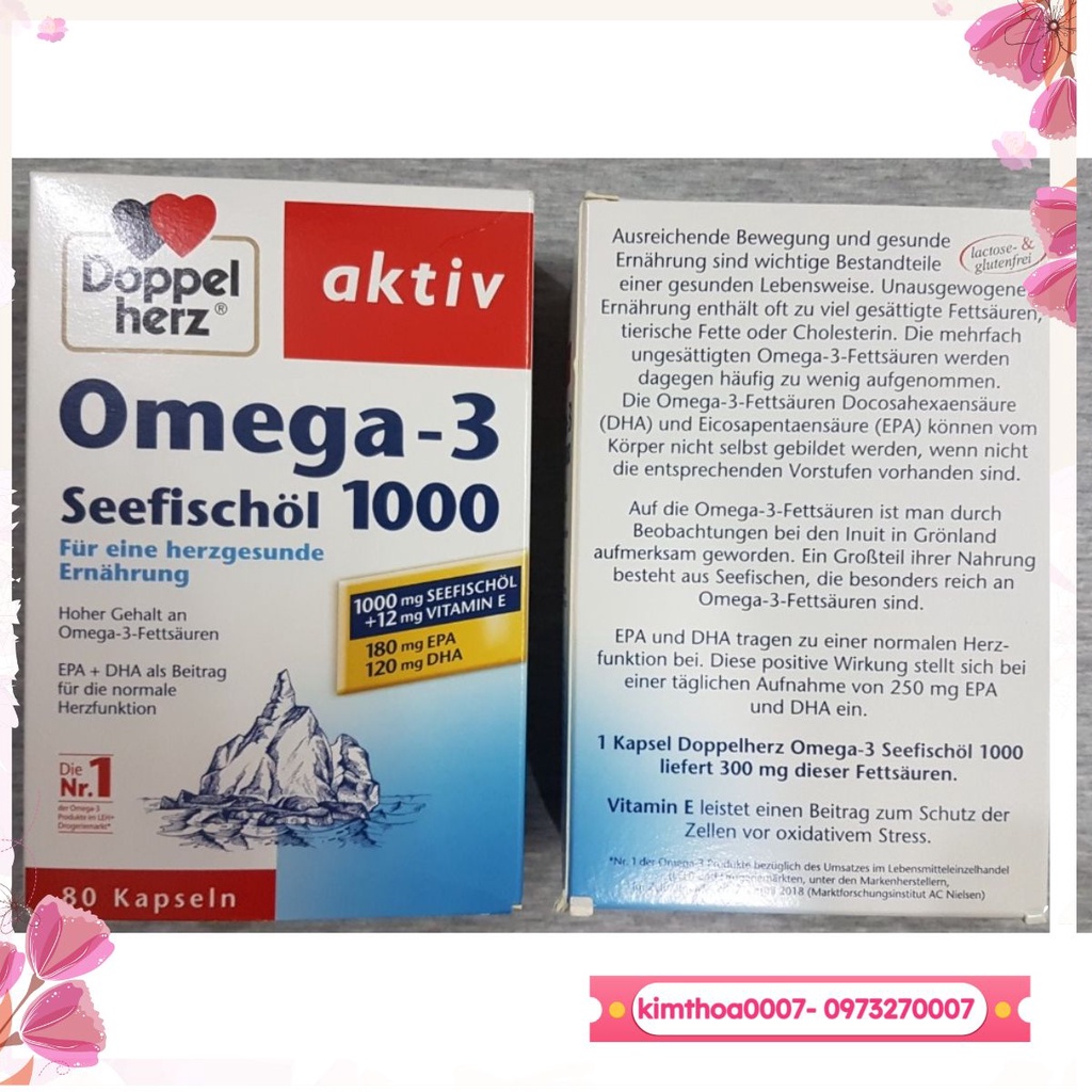 Omega3 Seefischol 1000 hộp 80 viên của Đức