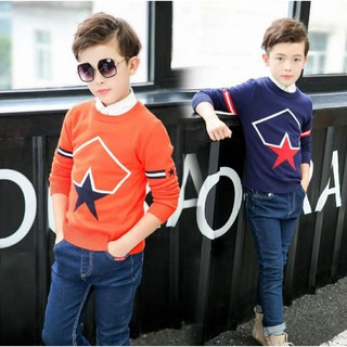 Áo len cổ tròn 2 lớp size đại cho bé