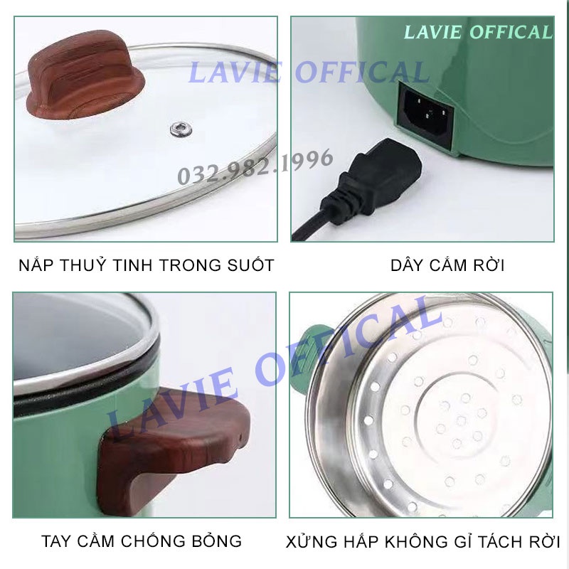 Nồi Điện Đa Năng Chính Hãng Chigo Chống Dính Cao Cấp Có Xửng Hấp, Nồi Lẩu Mini 2 Tầng Dung Tích Lớn Nấu Mỳ, Nấu Lẩu..