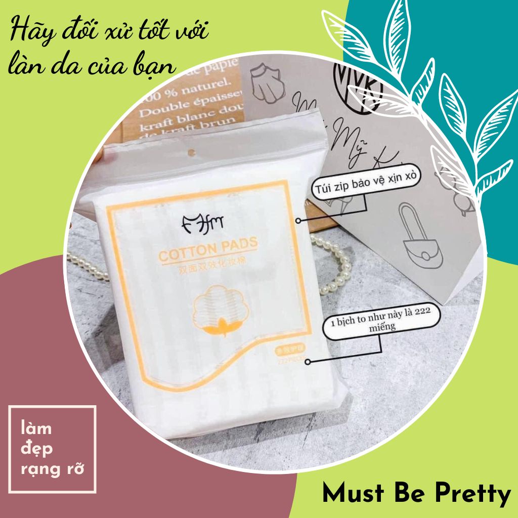 Bông Tẩy Trang 222 Miếng - Bông Tẩy Trang 3 Lớp - Bông Tẩy Trang Cotton Pads -  Mỹ Phẩm