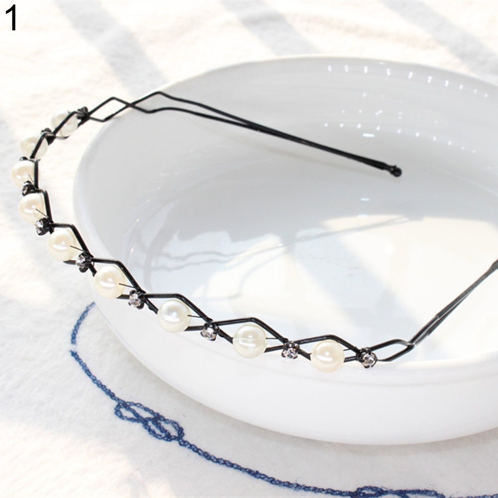 Băng Đô Cài Tóc Đính Đá Và Ngọc Trai Giả Thời Trang Cho Nữ