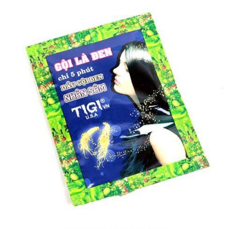 Gói gội làm đen tóc (23ml), gói gội làm đen tóc chiết xuất từ nhân sâm