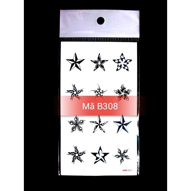 Xăm dán tattoo ngôi sao B308