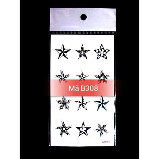 Xăm dán tattoo ngôi sao B308